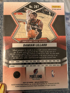 Panini 2021 22 Mosaic Basketball Damian Lillard All NBA #287 Trail Blazers2