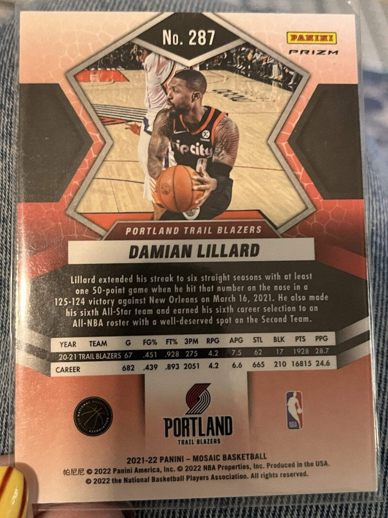 Panini 2021 22 Mosaic Basketball Damian Lillard All NBA #287 Trail Blazers2