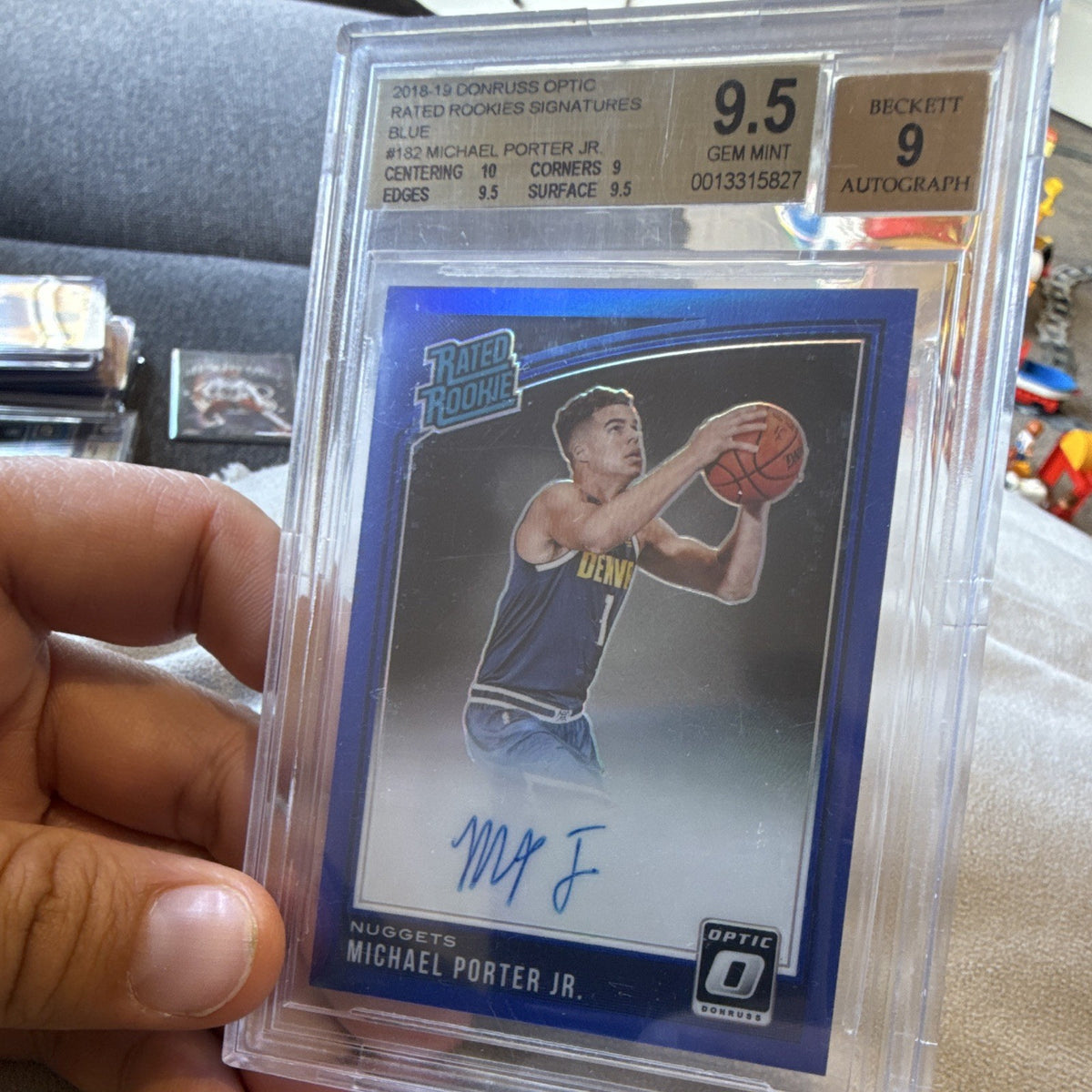2018-19 Panini Donruss Optic Rated Rookie Signatures Blue #182 Porter Jr BGS 9.52