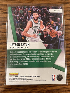 Panini 2021 22 Chronicles Threads Jayson Tatum Base Boston Celtics 962