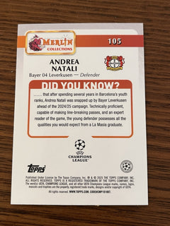 Andrea Natali Rookie Topps Merlin UEFA Champions League 1052