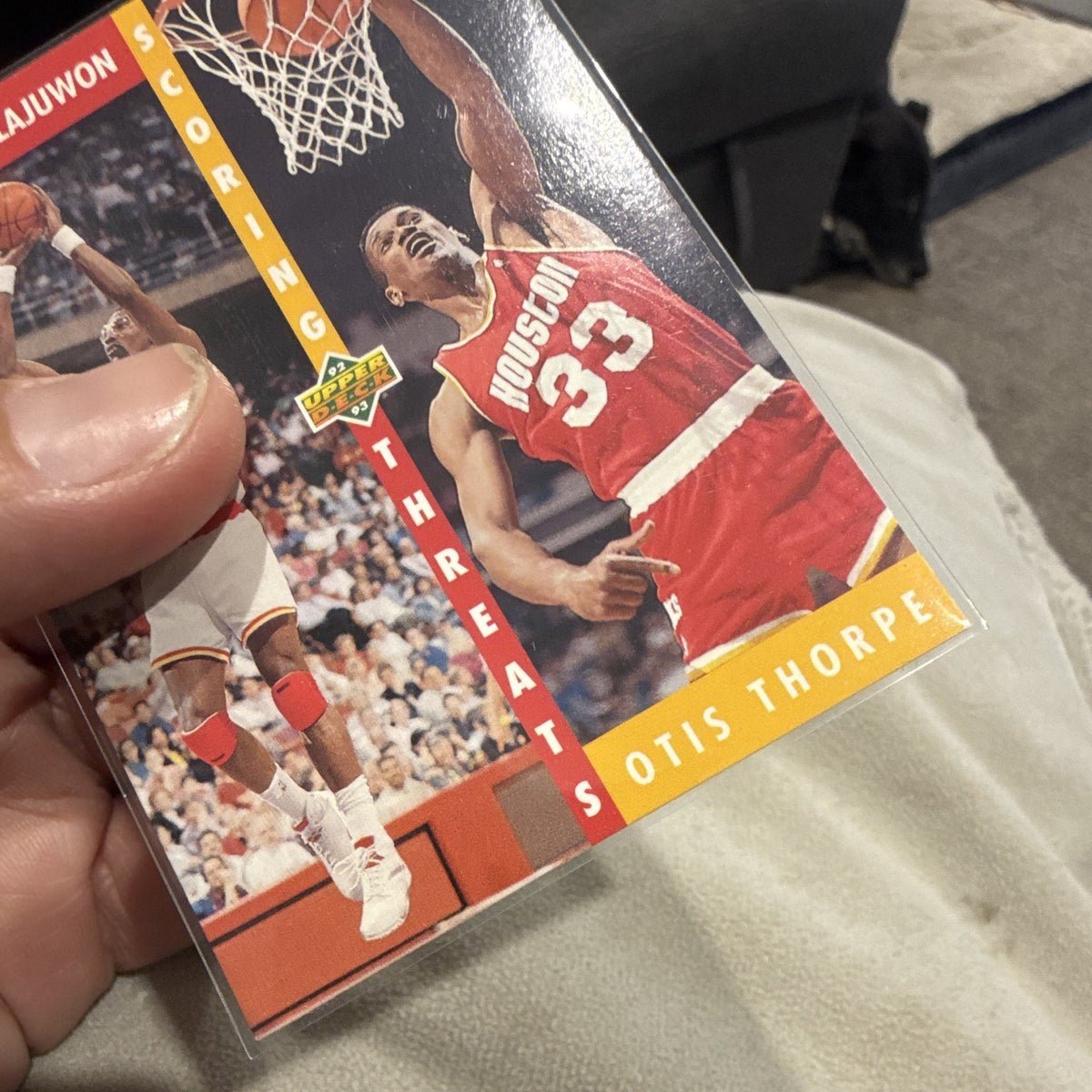 Upper Deck 1992 93 Scoring Threats Insert #501 Hakeem Olajuwon Otis Thorpe2