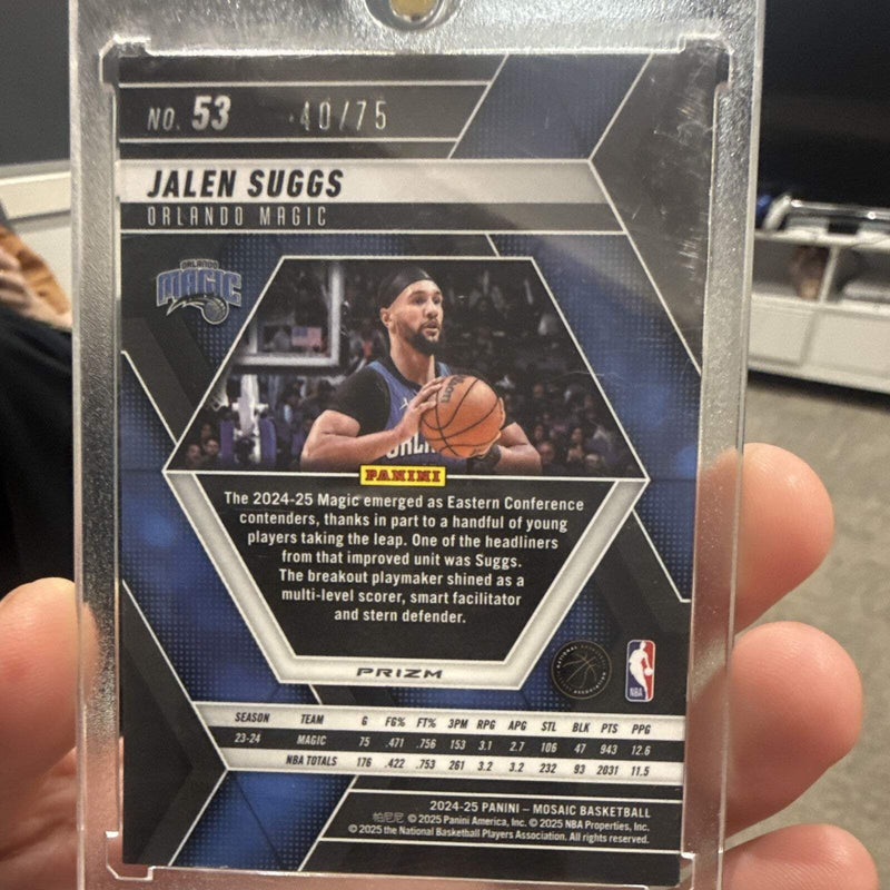Panini Mosaic 2024 25 Jalen Suggs Orlando Magic #53 Serial Numbered 40/752