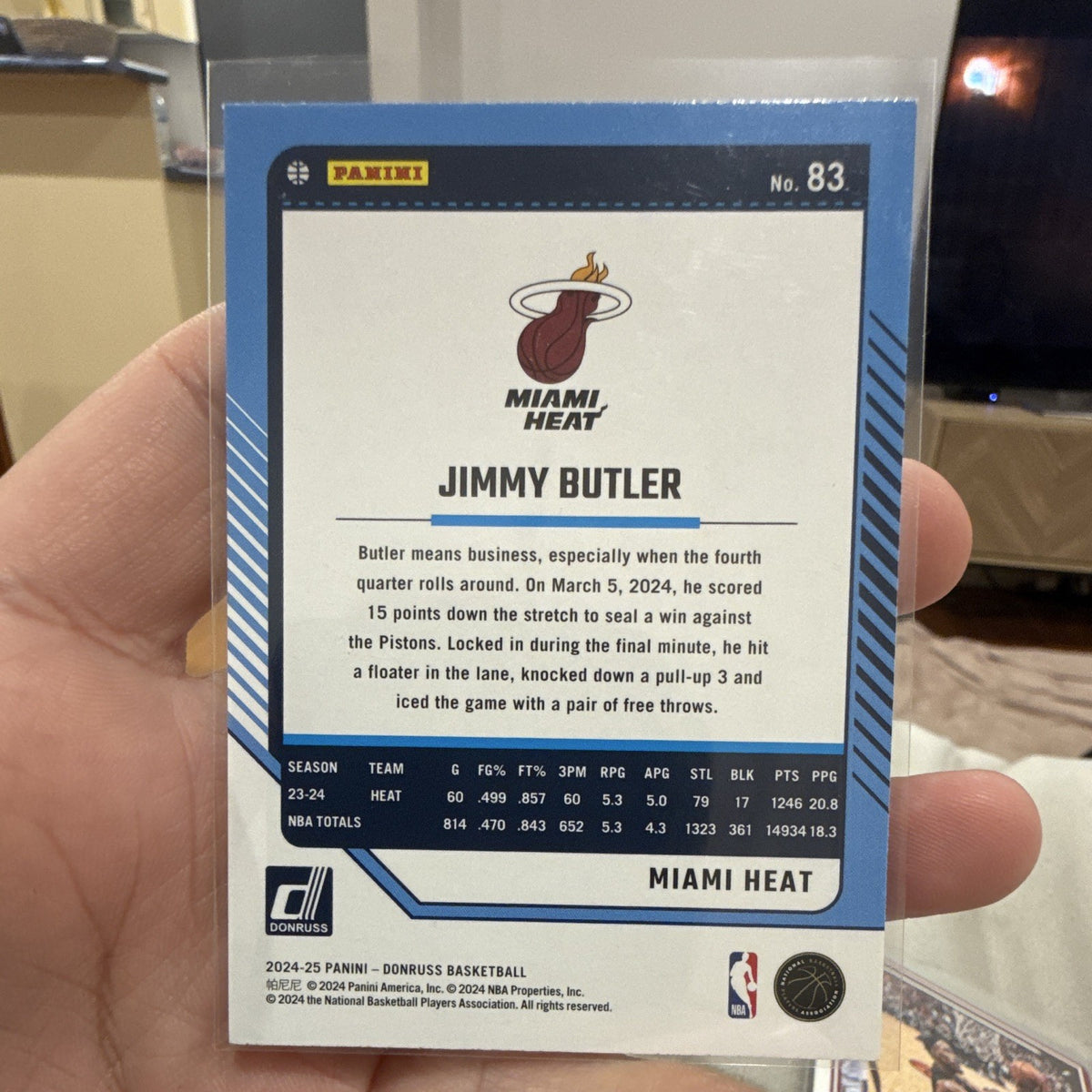 Panini Donruss 2024 25 Jimmy Butler Base Miami Heat Basketball Card #831