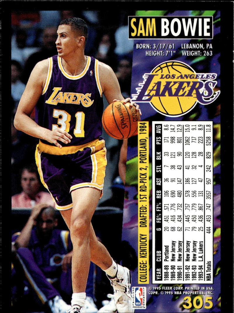 Sam Bowie Base Fleer 305 NM1