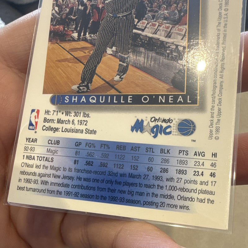 Upper Deck 1993 94 Base Set Shaquille O'Neal Orlando Magic #3002