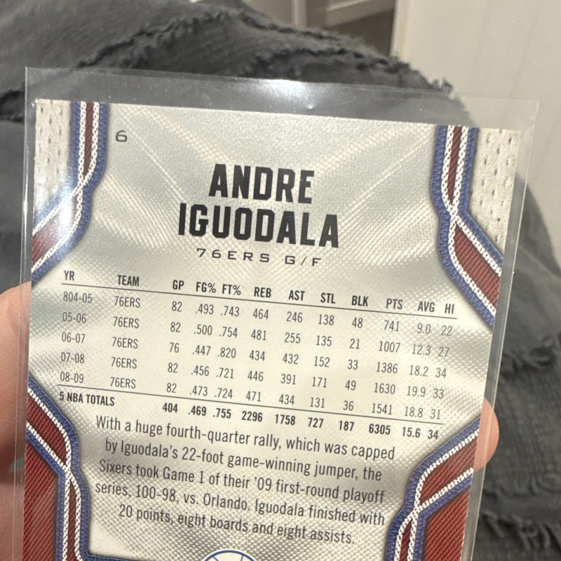 Upper Deck Andre Iguodala Base 2009 10 NBA SP Game Used #6 76ers2