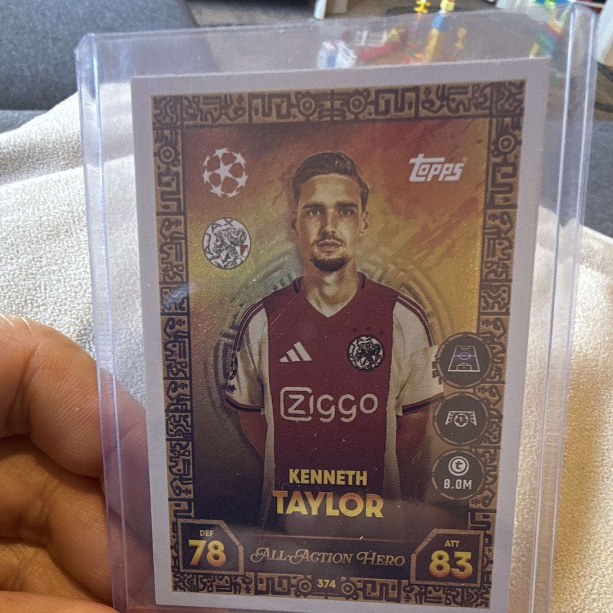 Topps All Action Hero Kenneth Taylor AFC Ajax Match Attax TCG #3741