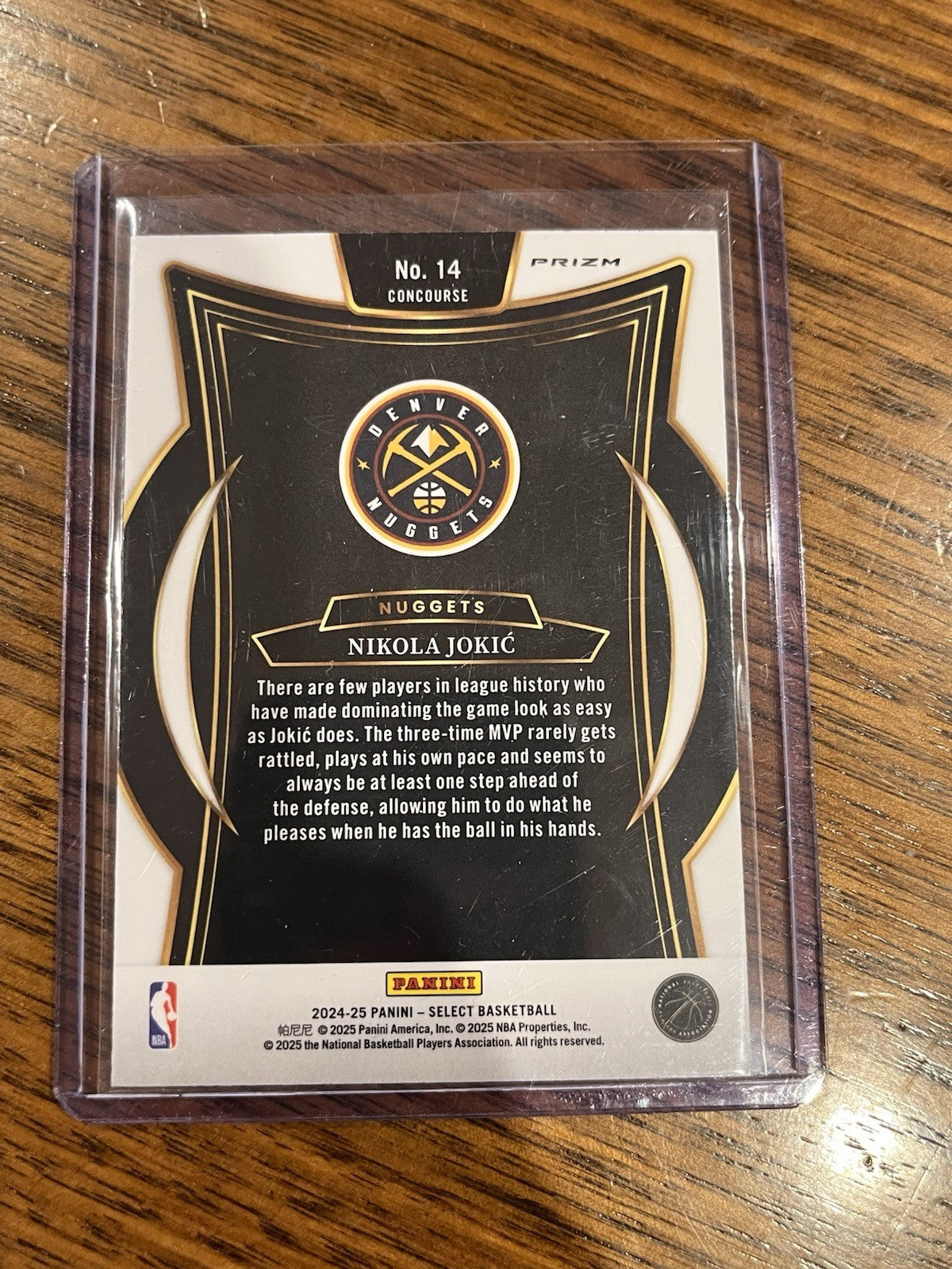 Panini Select 2024 25 Nikola Jokic Concourse Prizm Denver Nuggets #142