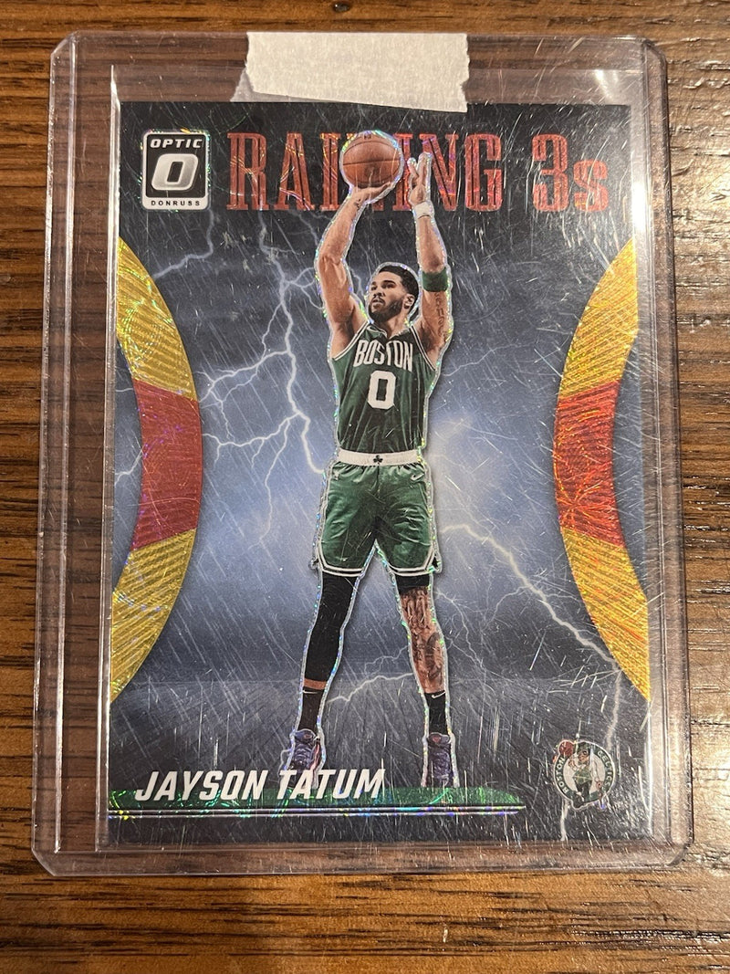 Panini Donruss Optic 2023 24 Jayson Tatum Raining 3s Prizm #10 /991