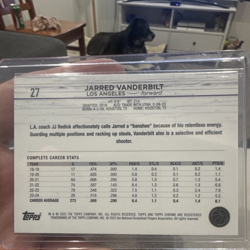 Topps Jarred Vanderbilt Parallel/Variety Topps Chrome Lakers 27 20251
