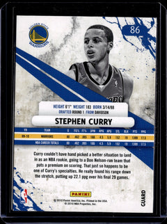 Stephen Curry Base Panini Rookies & Stars 86 NM1
