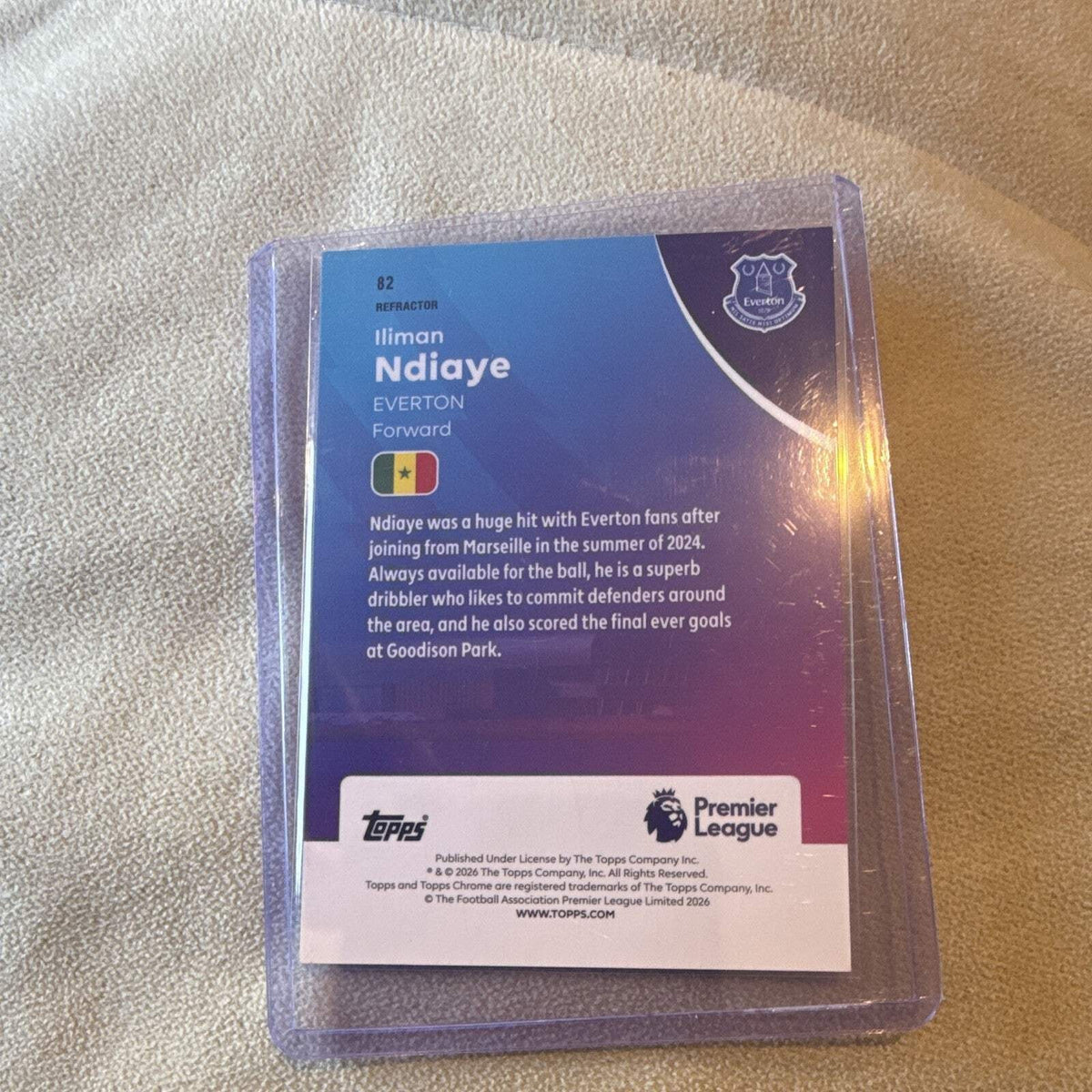 Topps Chrome Iliman Ndiaye Refractor Premier League Everton 822