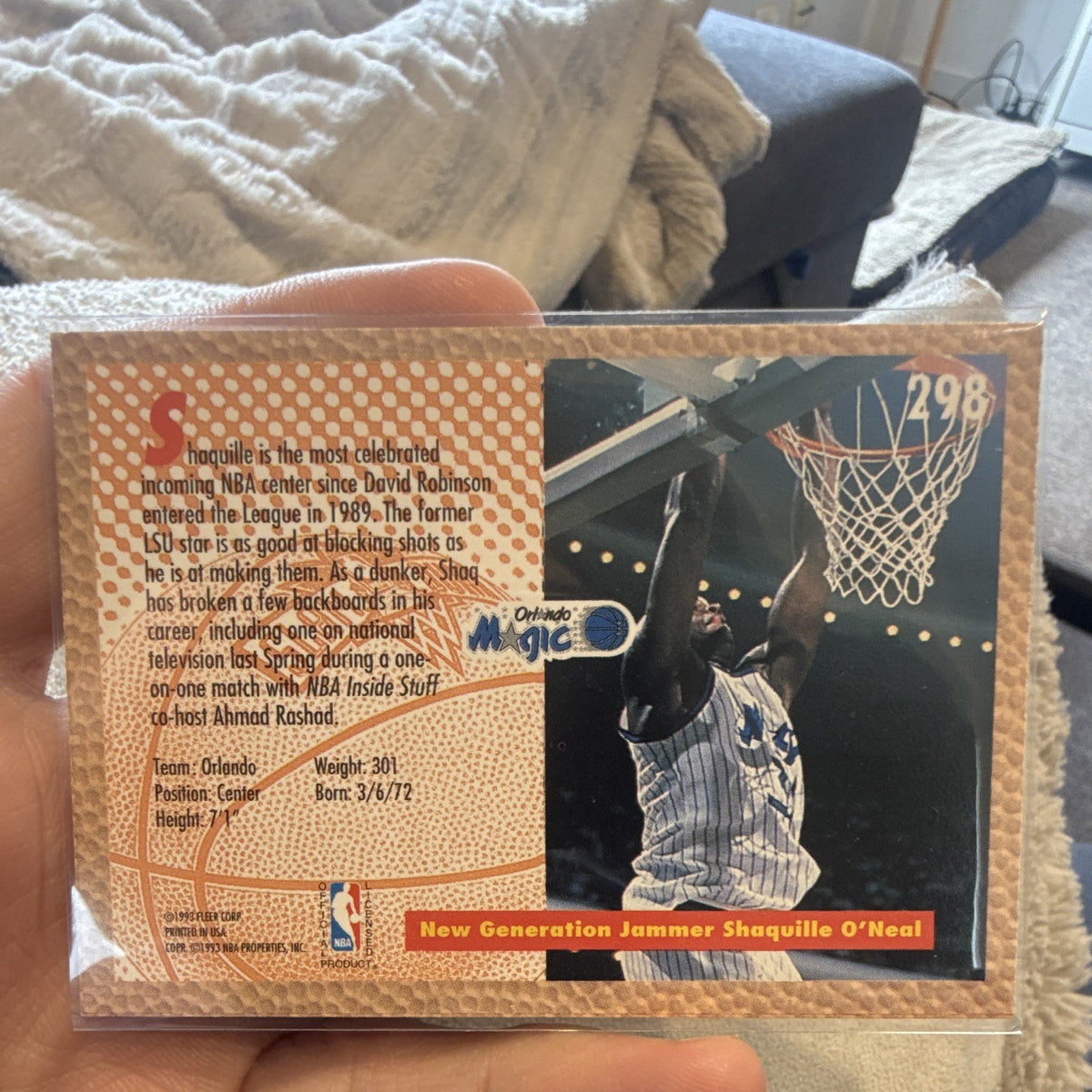 Fleer 1992 93 Slam Dunk New Generation Jammer Shaquille O'Neal #298 Magic1