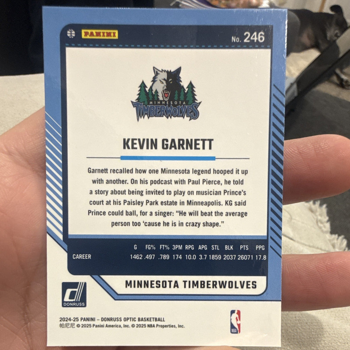 Panini Donruss Optic 2024 25 Kevin Garnett Legends Insert #246 Timberwolves1