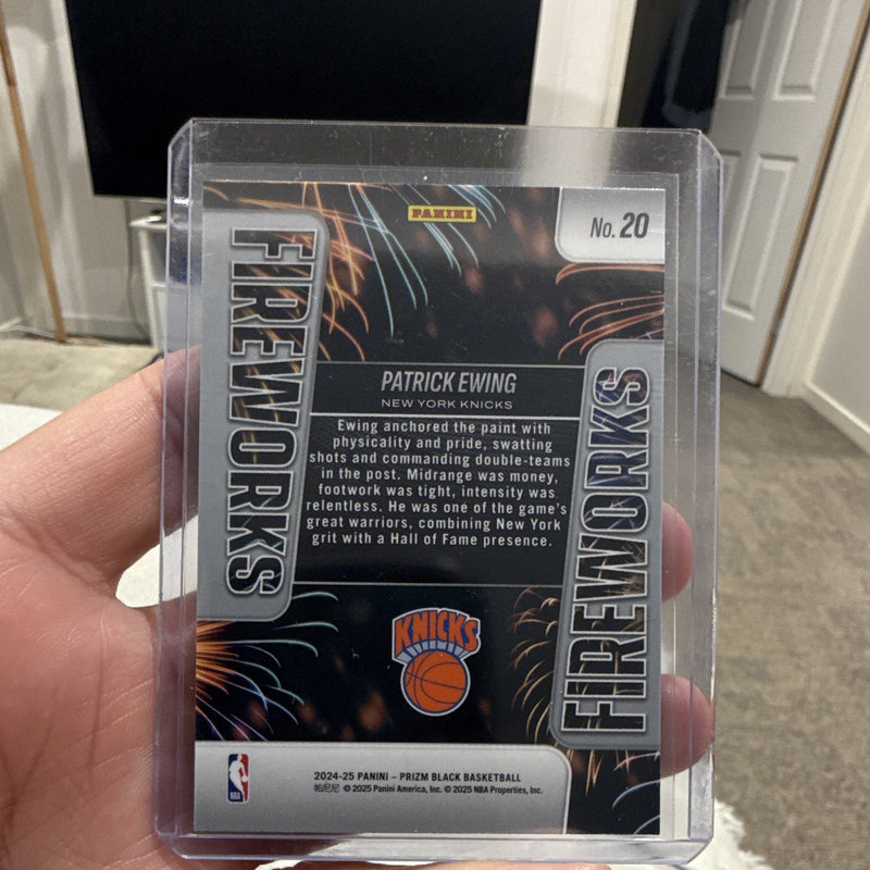 Panini 2024 25 Prizm Black Fireworks #20 Patrick Ewing New York Knicks1