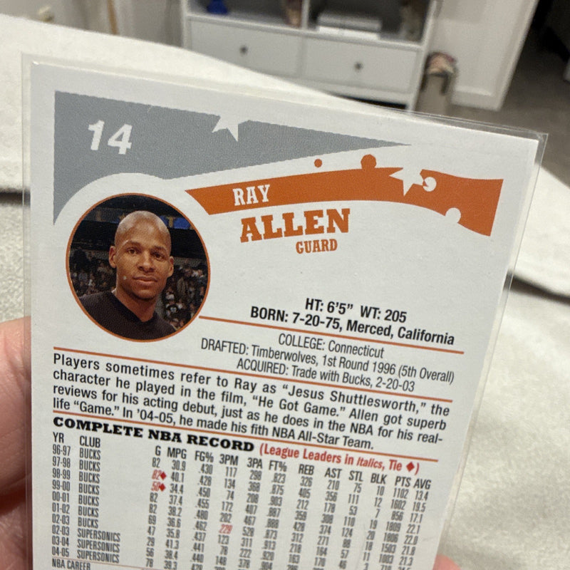 Topps Ray Allen 2005 Base Set Seattle SuperSonics NBA Basketball Card #142