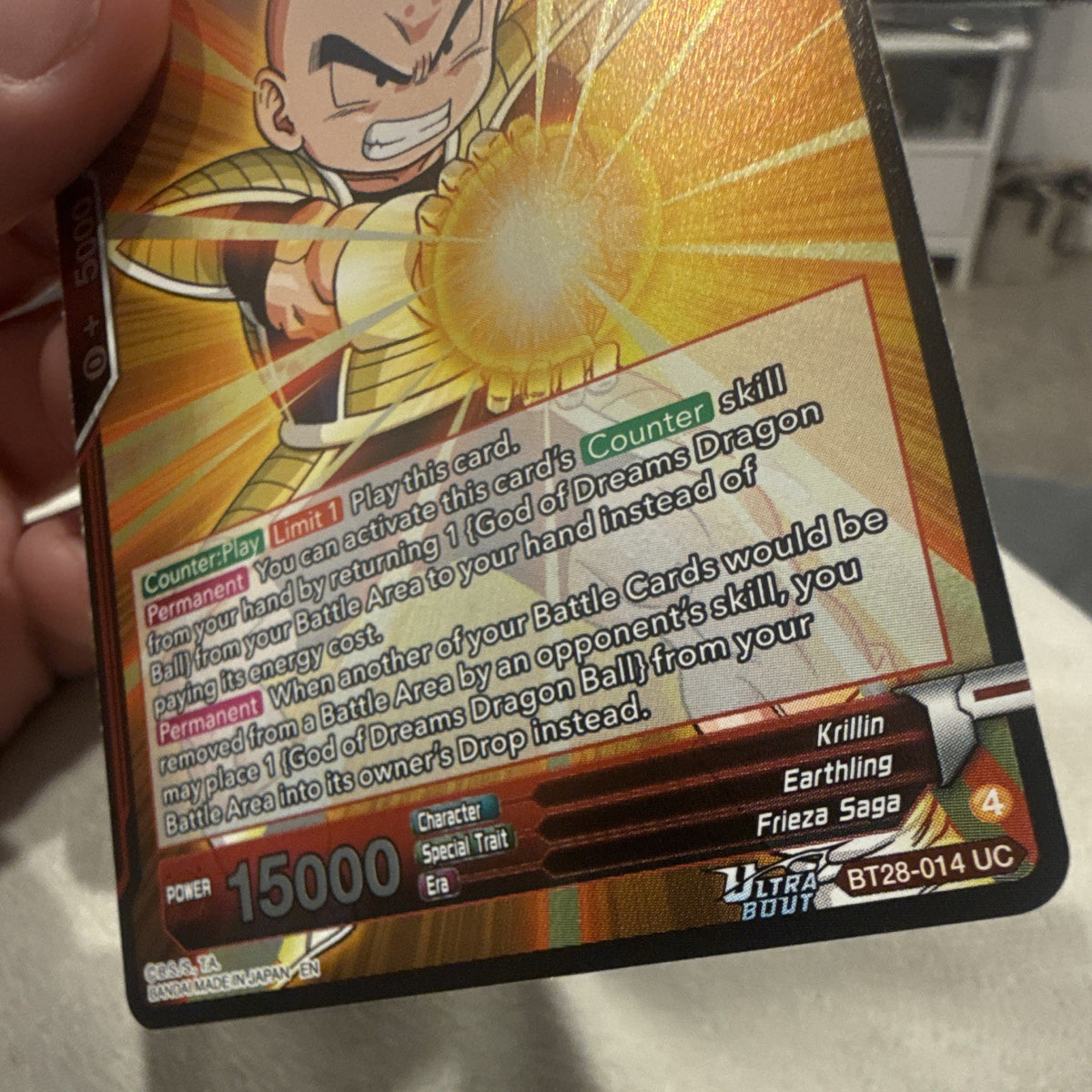Bandai Krillin, Diversion Foil Uncommon Ultra Instinct BT28-014 Limit 12