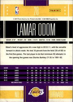 Lamar Odom Base Panini Classics 20 NM1
