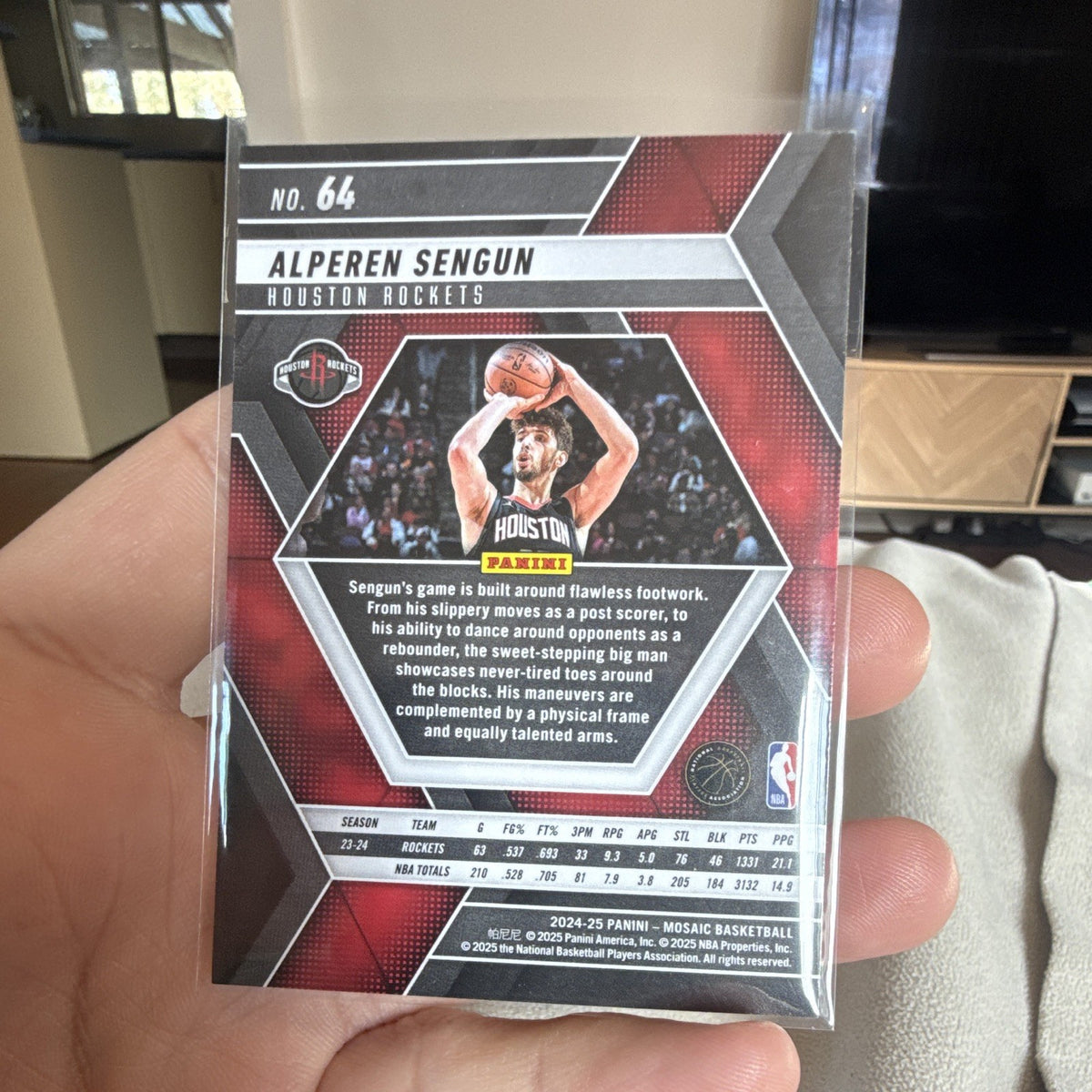 Panini Alperen Sengun Base 2024 25 Mosaic #64 Houston Rockets1