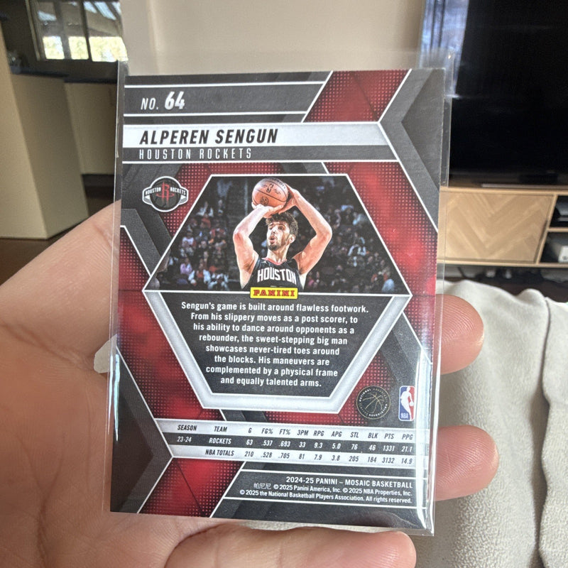 Panini Alperen Sengun Base 2024 25 Mosaic #64 Houston Rockets1