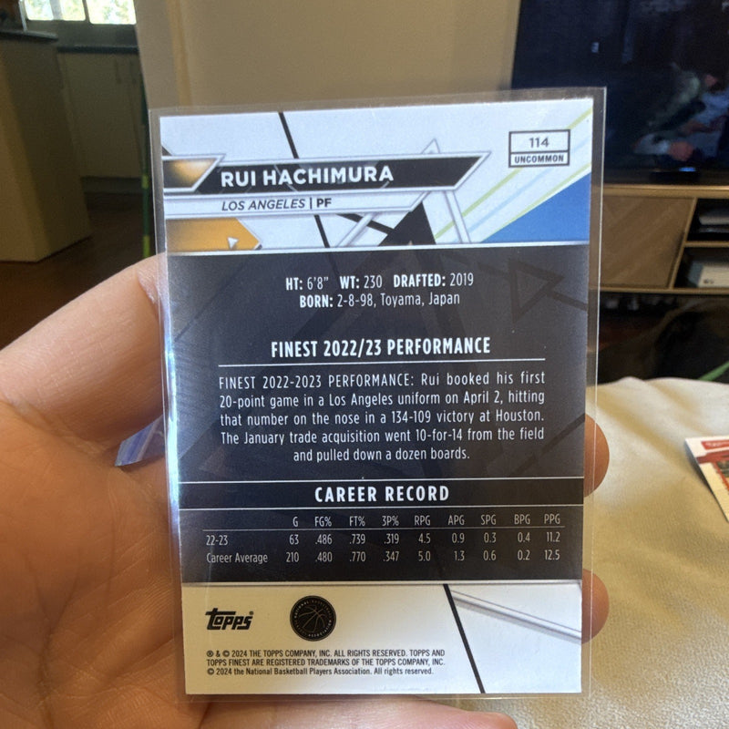 Rui Hachimura Performance Topps Finest Basketball   Lakers #114 Hologram1