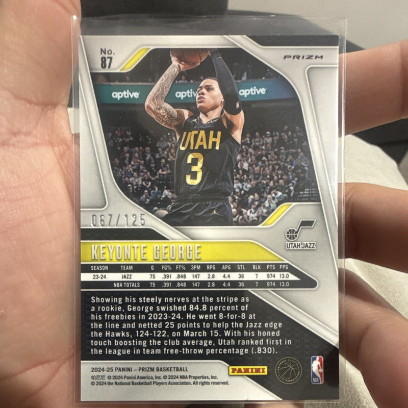 Panini Prizm 2024 25 Keyonte George Utah Jazz Orange Disco #87 067/1251