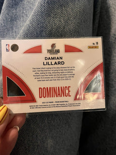 Panini 2021 22 Prizm Dominance Insert Damian Lillard Trail Blazers No. 182
