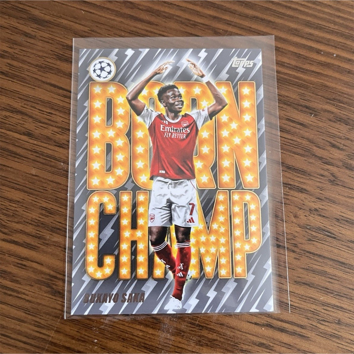 Topps Bukayo Saka Born Champ BC 1 Arsenal FC UEFA Champions League Insert0