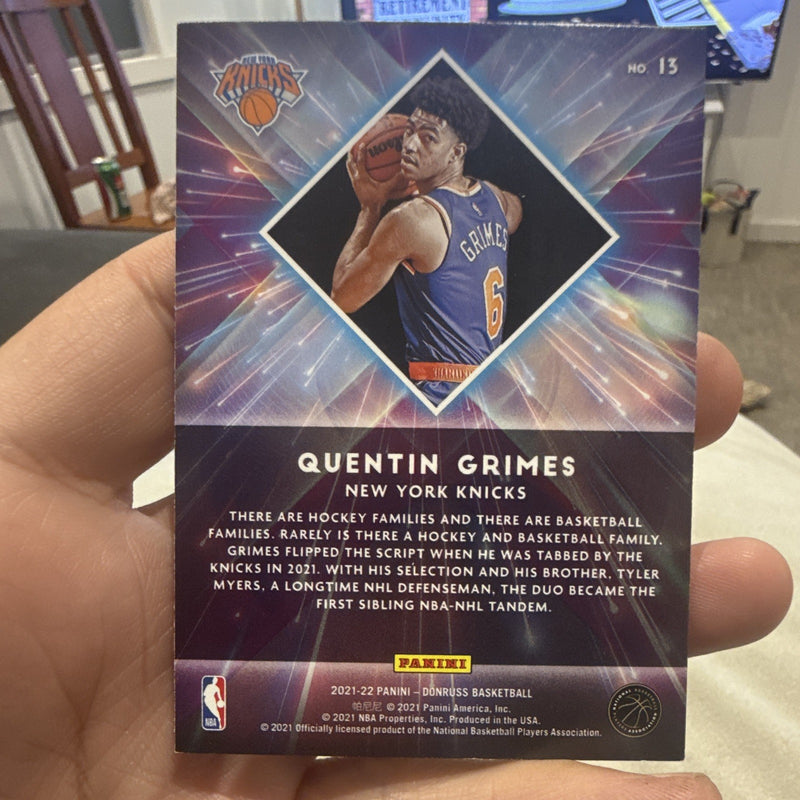 Panini Donruss 2021 22 Great X Pectations #13 Quentin Grimes New York Knicks1