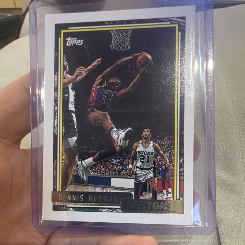 Topps Dennis Rodman Base Set 1992 Detroit Pistons NBA Card #1370