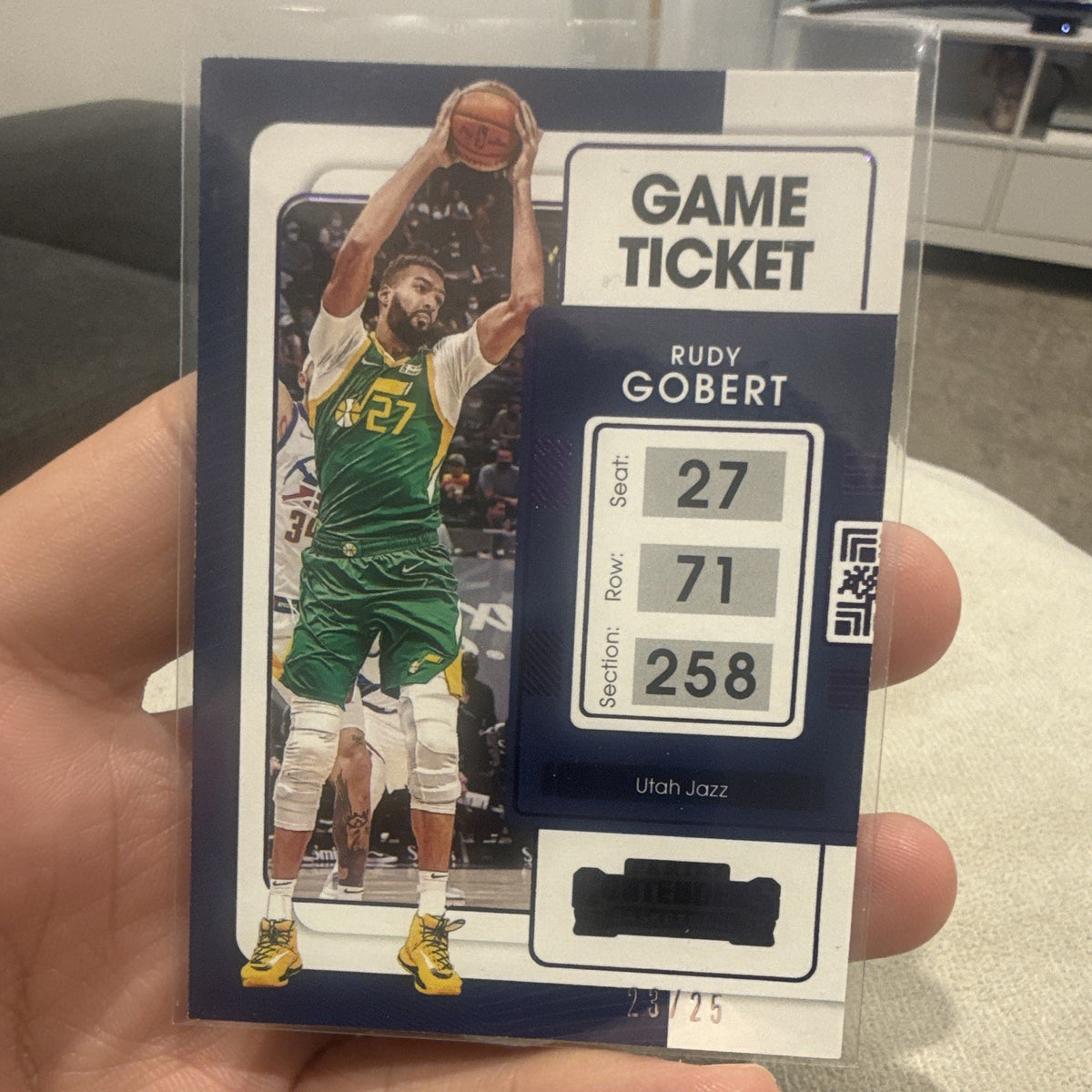 Rudy Gobert Game Ticket 2021 22 Panini Contenders Basketball 61 Utah Jazz /250