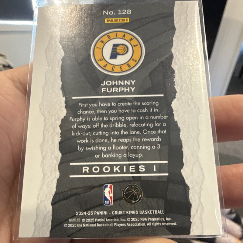 Panini 2024-25 Court Kings Johnny Furphy Rookies I #128 Rookie Pacers3
