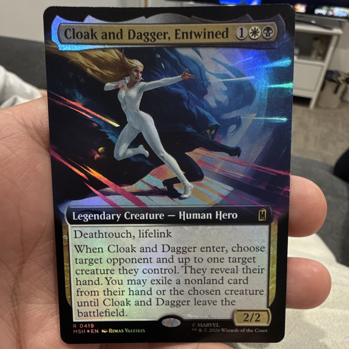 Cloak and Dagger, Entwined Foil Rare Marvel 0419 Legendary Creature0