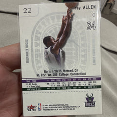 Fleer Authentix Ray Allen Insert 2002 03 Milwaukee Bucks #221