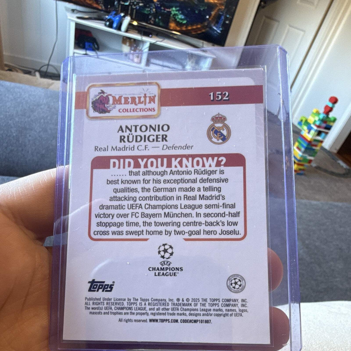 Topps Merlin Collections Antonio Rüdiger Parallel/Variety UEFA CL #1523