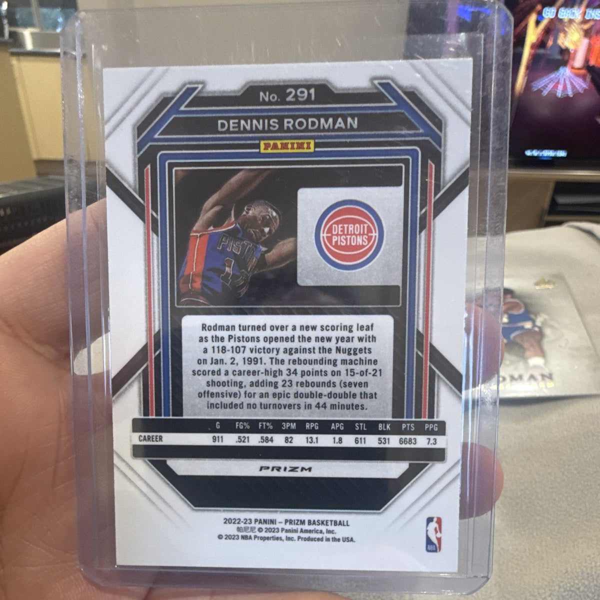 Panini Prizm 2022 23 Dennis Rodman Blue Prizm Detroit Pistons #2911
