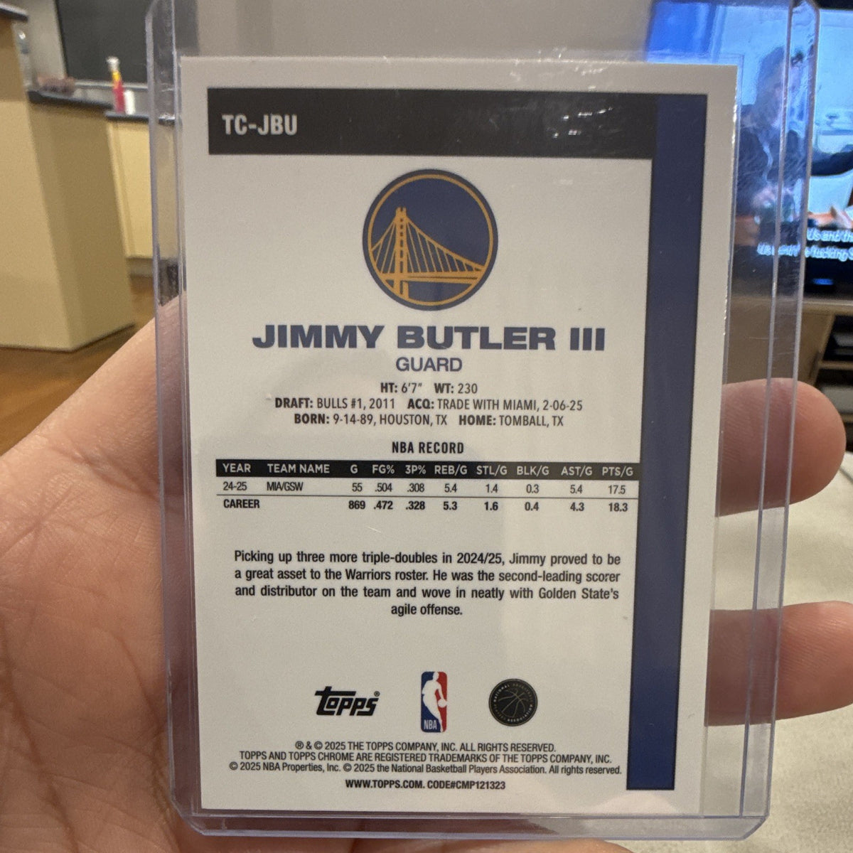Jimmy Butler III Serial Numbered Topps Chrome NBA Warriors TC JBU 092/1991