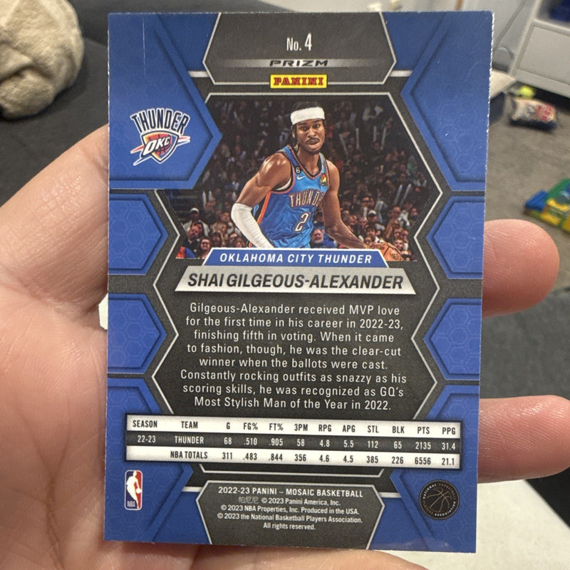 Shai Gilgeous Alexander Parallel 2022 23 Panini Mosaic Basketball No. 4 OKC1