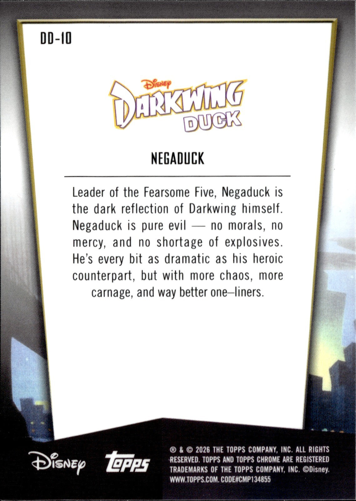Negaduck Base Topps Chrome Disney   Darkwing Duck 35th Anniversary DD 10 NM1
