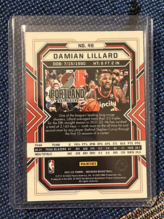Damian Lillard Base Panini Obsidian Basketball 2021 22 #49 Trail Blazers2