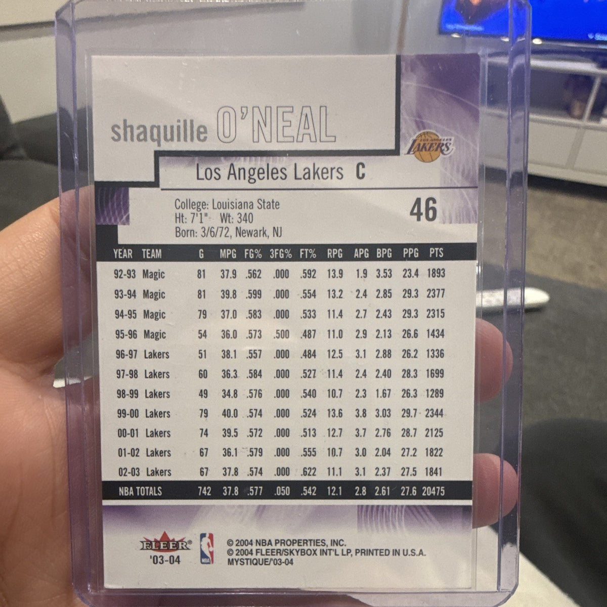 Fleer 2003-04 Mystique Shaquille O'Neal Los Angeles Lakers #461