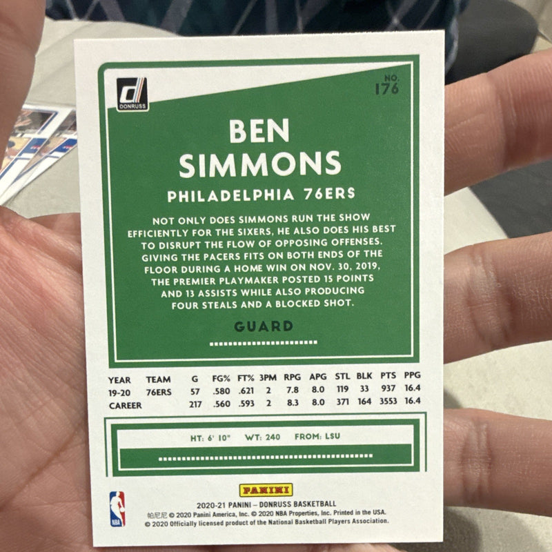 2020-21 Panini Donruss Ben Simmons Base Set 176 Philadelphia 76ers1