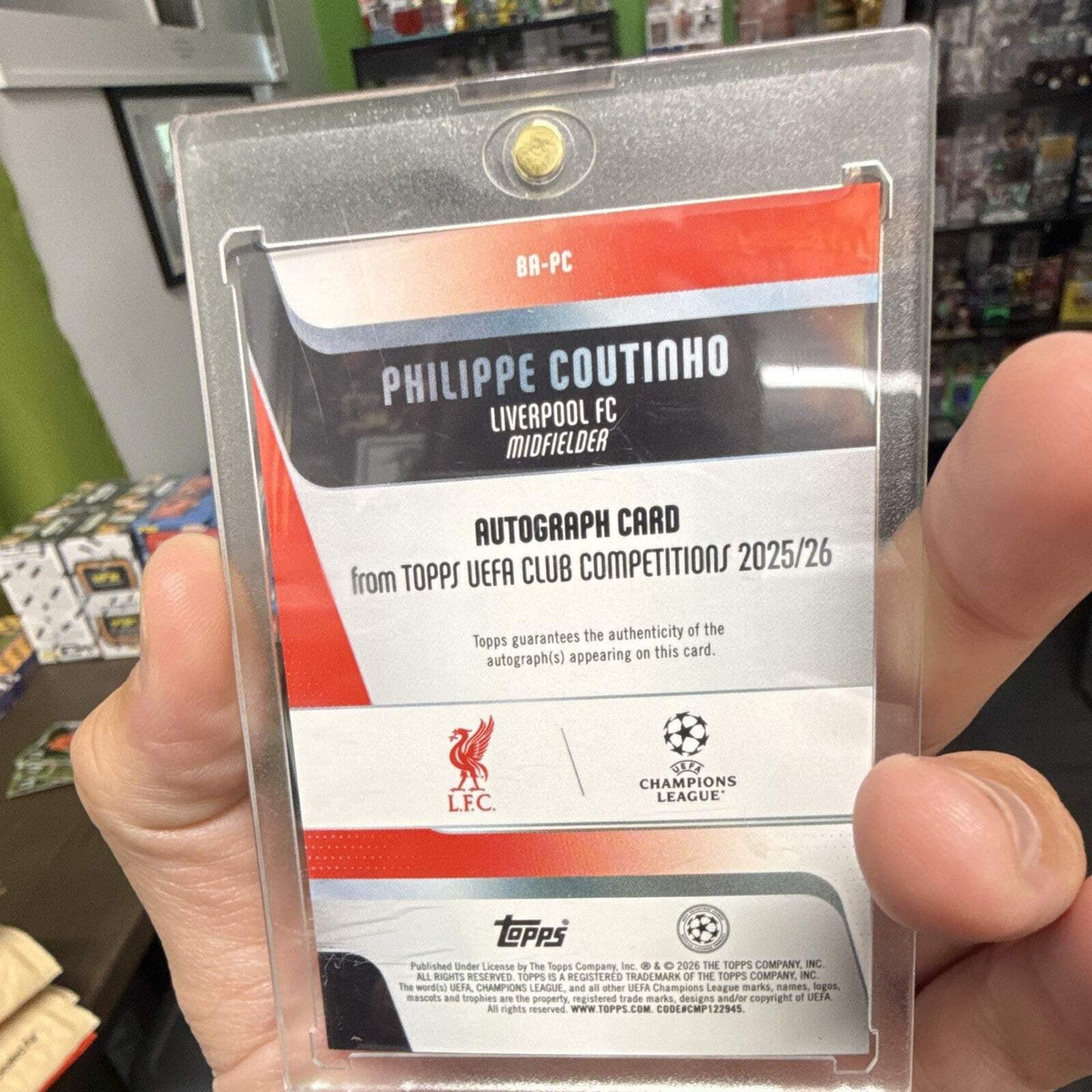 Topps Philippe Coutinho Auto Topps UEFA Club Competitions 2025/26 BA PC 014/1504