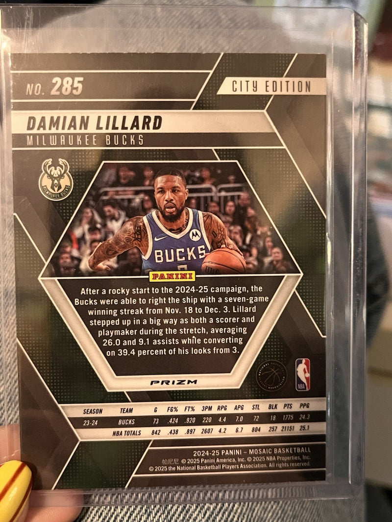 Panini Mosaic City Edition Insert Damian Lillard Milwaukee Bucks #2852