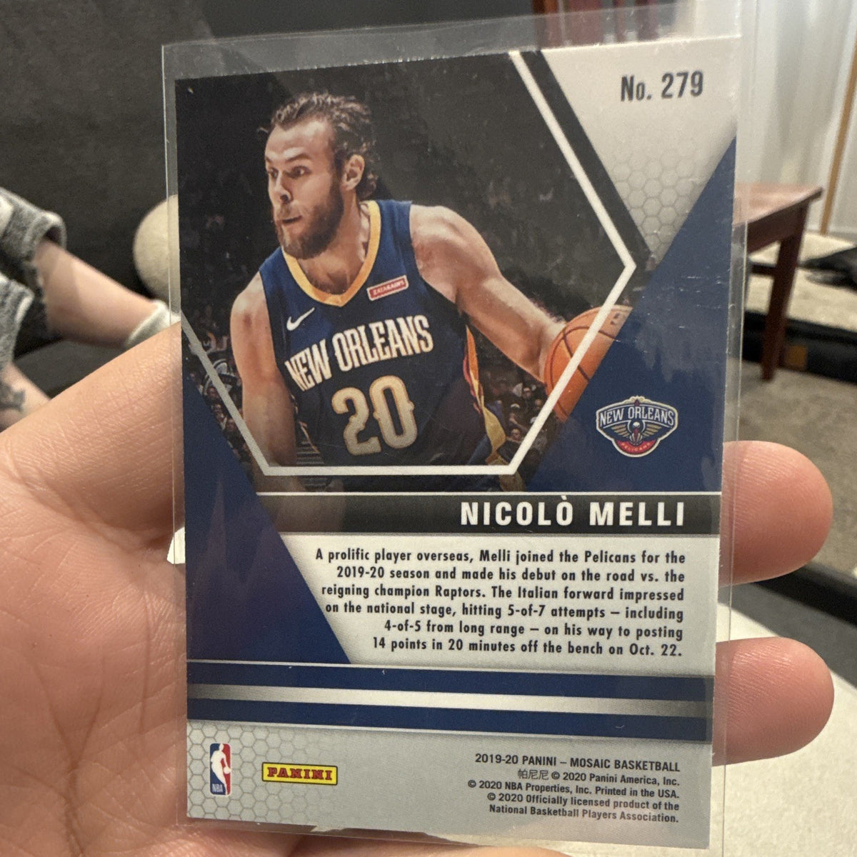 Panini Mosaic 2019 20 NBA Debut Rookie Nicolò Melli New Orleans Pelicans 2791