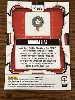 Panini Prizm FIFA World Cup 2026 Brahim Díaz Parallel #305 Morocco Soccer2