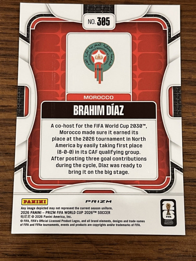 Panini Prizm FIFA World Cup 2026 Brahim Díaz Parallel #305 Morocco Soccer2