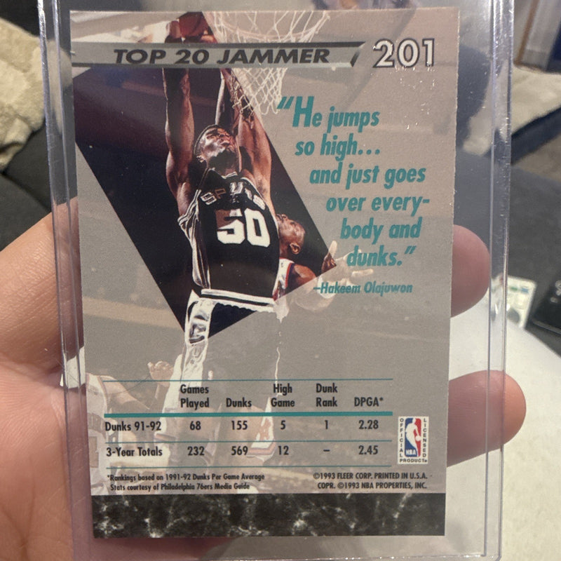 Fleer Ultra 1992 93 Dunk Rank Insert David Robinson Spurs #2011