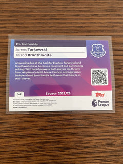 Tarkowski Branthwaite Pro Partnership Insert Topps Premier League Everton 3692